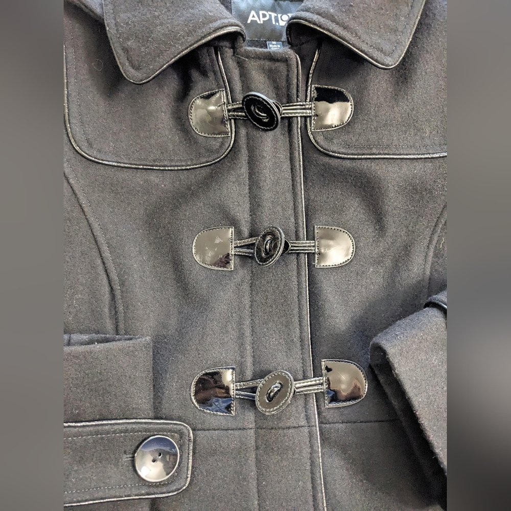 Apt 9, Wool Blend Coat, Black, Size Medium. - image 4